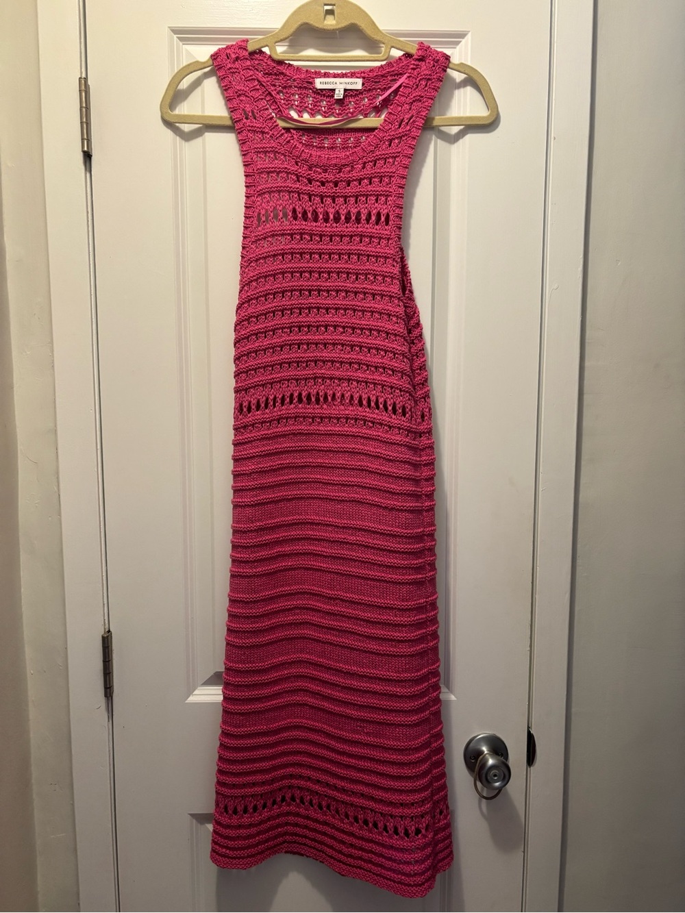 Rebecca Minkoff Sleeveless Crochet Dress  - Fuschia Pink
